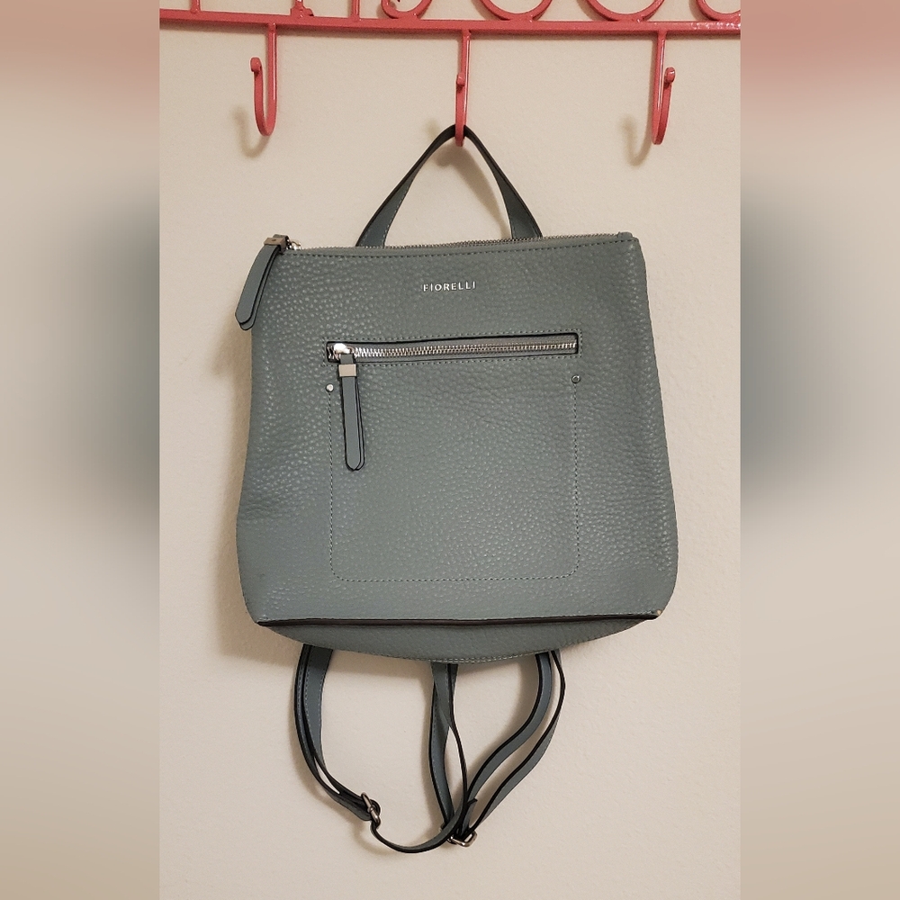 Foirelli Finley Faux Leather Mini Backpack Purse Blue/Gray